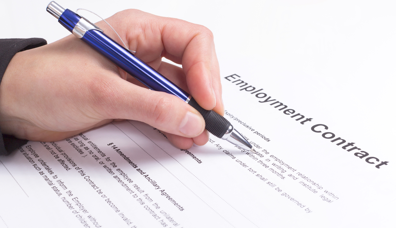 Sign employment contract